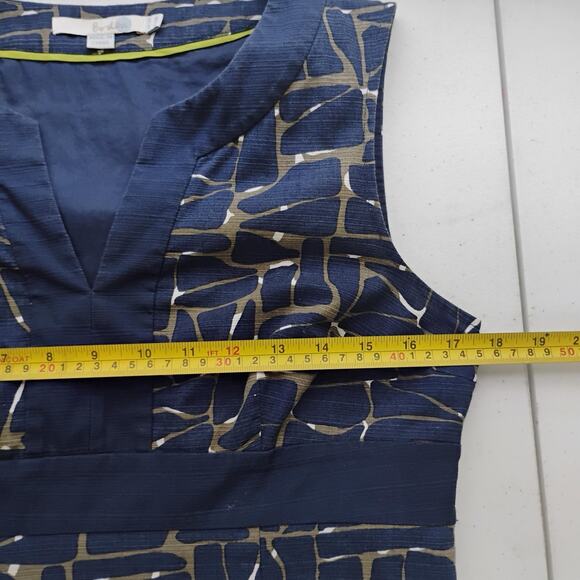 Boden V Neck Sheath Dress Size 8‎ Sleeveless Women’s Abstract Pattern Cotton - Picture 10 of 13